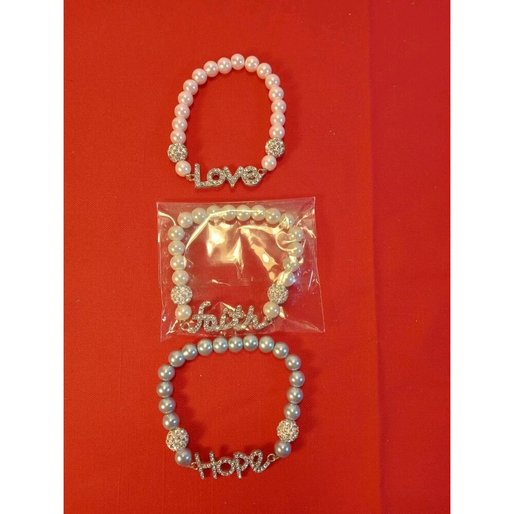 ELASTIC CHARM BEAD BRACELET BUNDLE OF 3 TOTAL/ FAST SHIPPING